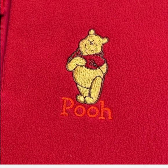 Vintage pink Disney Winnie the Pooh embroidered quarter zip sweatshirt XXL - Picture 3 of 6